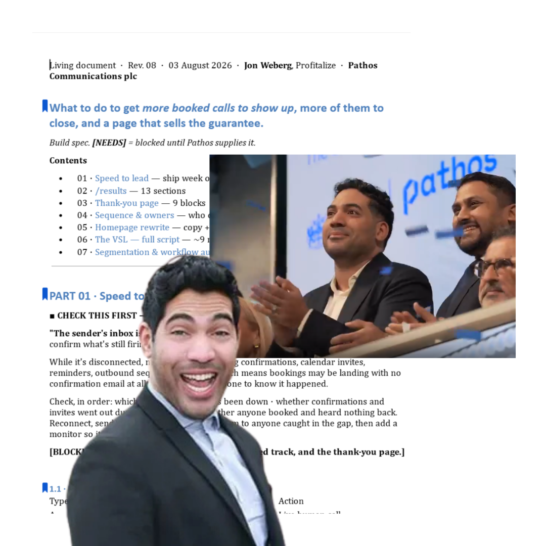 Pathos Communications, growth advisory client · pathos communications plc · publicly traded, Publicly Traded growth advisory engagement.
